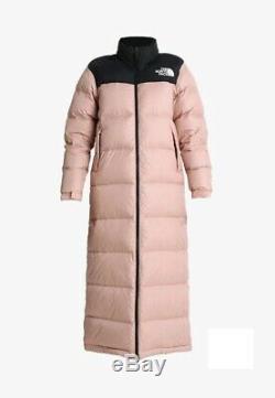 Women The North Face Nuptse Duster Down Coat Size S Misty Rose 700 Fill Rare
