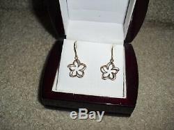 Wyland Gallery 14k Rose Gold Plumeria Mother Pearl Na Hoku Earrings Rare $598