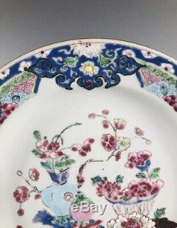 Yongzheng 1723-1735 Antique Chinese Famille Rose Porcelain Dish Plate Rare Model