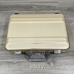 ZERO HALLIBURTON Aluminum Metal Briefcase Vintage RARE ROSE GOLD 16.5 X 11 X 3.5