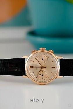 Zenith Cal. 146D 18K Solid ROSE Gold Chronograph 36mm Rare Gold Dial
