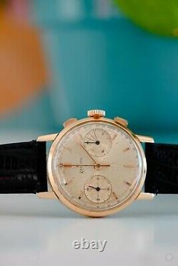 Zenith Cal. 146D 18K Solid ROSE Gold Chronograph 36mm Rare Gold Dial